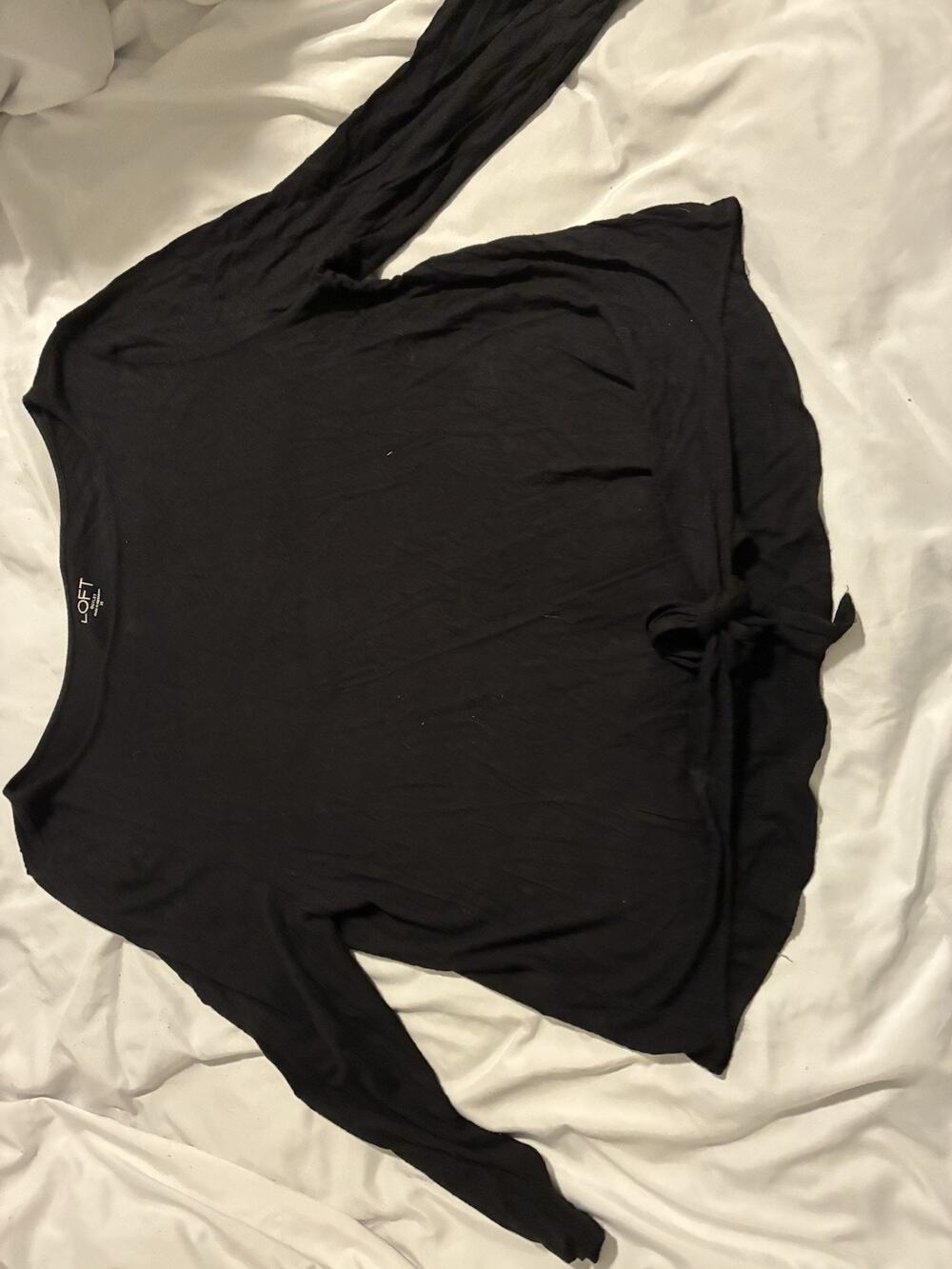 loft black long sleeve shirt Tie Front Size Medium